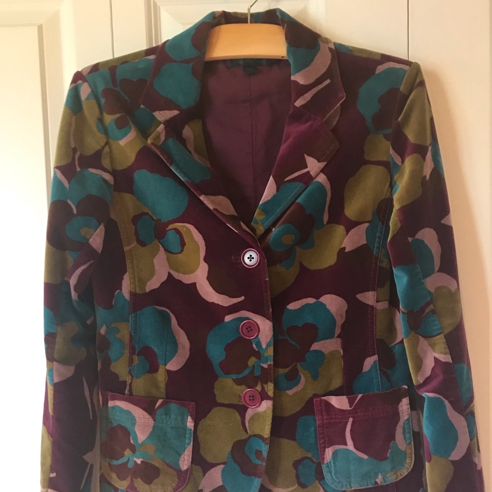 Boden printed velveteen blazer. Sz 10.